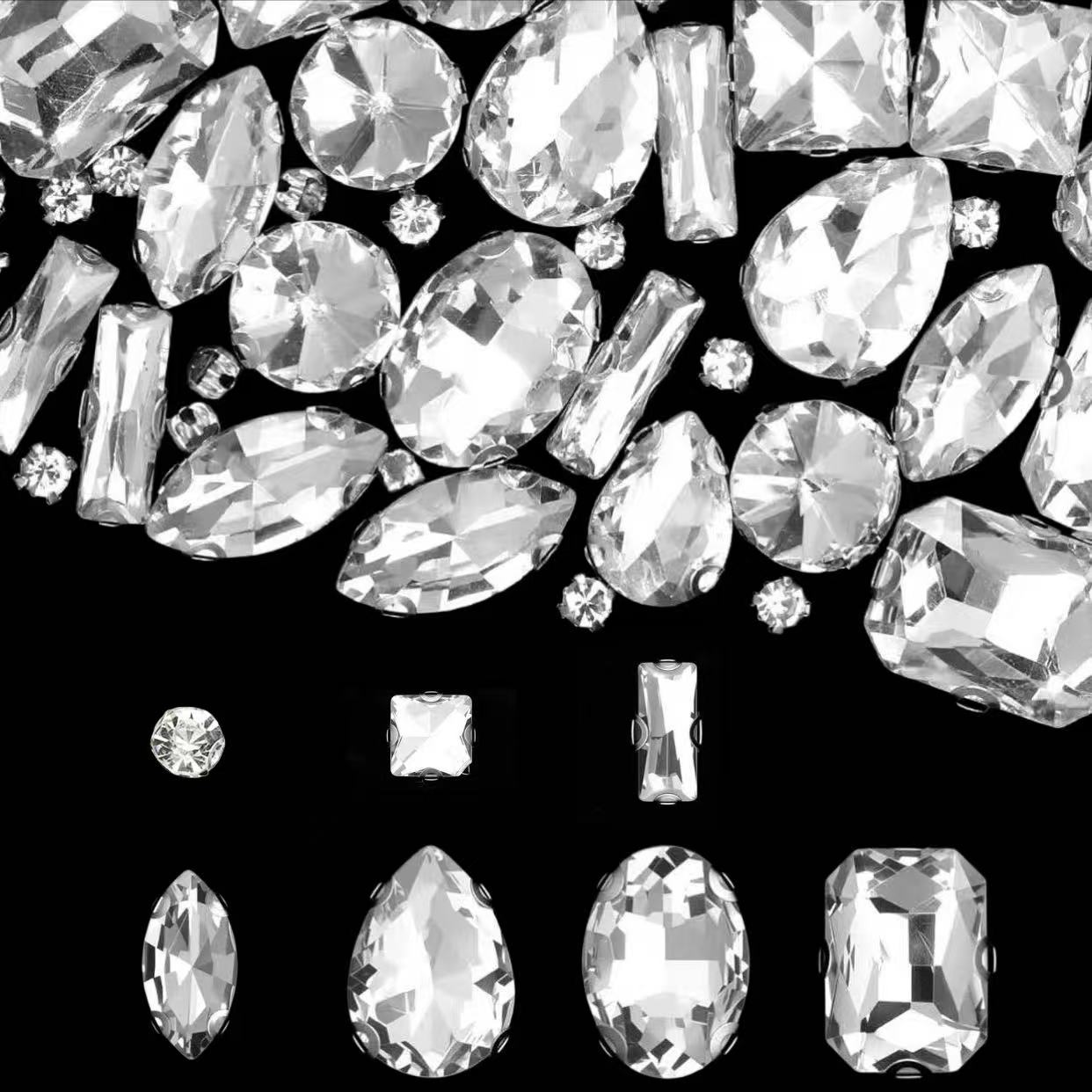 260 Mixed-Color Sewing Rhinestones for DIY Crafting